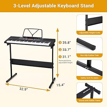 鍵盤楽器 Organ piano with stand Amazon.com: Longeye Piano Keyboard 88 Keys Compact Digital